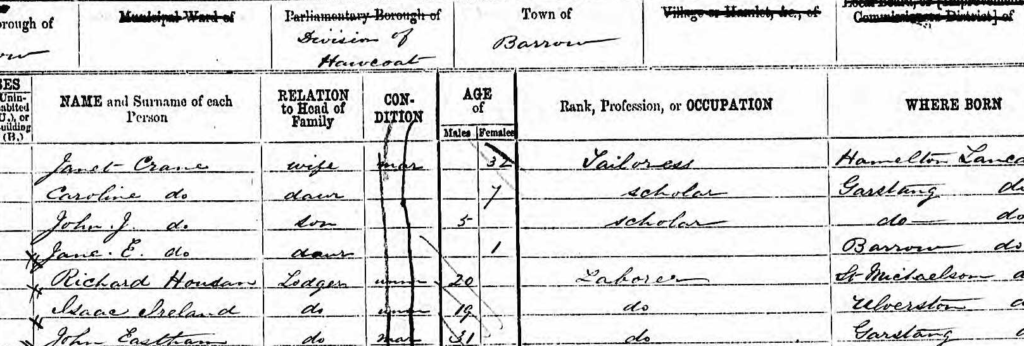 detail from 1871 census
