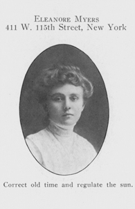 black and white yearbook photo from 1912 of a serious looking white lady