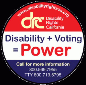 Disability and Voting equals Power button