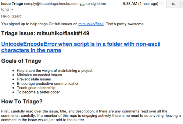Codetriage email sample